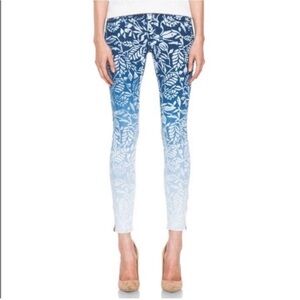 NWOT Mother Looker Ankle Zip Skinny Jean Ombré Denim Magical Flowers
